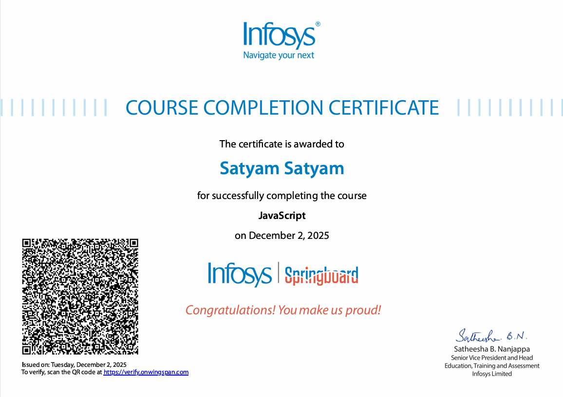 JavaScript Certification